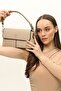Women's Hand Shoulder Bag with Mink Logo Detail - 5