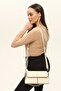 Beige Logo Detailed Women's Hand Shoulder Bag - 3
