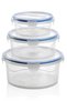 Airtight Locking Storage Container Set of 3 – Airtight Round Food Storage Containers Bpa Free - 3