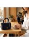 Women's Navy Blue Mini Box Handbag with Side Cross Strap and Handle Modern Stylish Women's Bags - 5