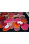 Heart Patterned Square Cut Satin Black Scarf - 90X90 - 3