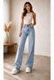 Bipa Super High 90's Snow Wash Blue Lycra Loose Jeans Palazzo Pants - 7