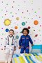 Mars Solar System Earth Planets and Colorful Stars Kids Room Wall Sticker Set