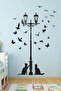 Street Lamp Birds and Cats 120 X 60 cm Wall Sticker Wall Sticker - 2