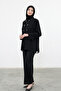 Oversized Cut Double-Button Detail Modest Women's Woven Set 3159 – Special Series - 3