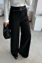 Black Wide Leg Fabric Trousers - 2