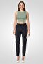 Women Regular Fit Plain Skinny Pants, Marine Navy - 2