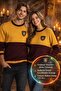 Harry Potter Gryffindor Quidditch Sweater Licensed Warner Bros Burgundy Yellow Unisex - Size XL