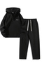 Unisex Oversized Zippered Hooded Sweatpants Joger - Flight Printed Sweatpants Set