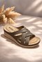 Orthopedic Women's Slippers - Anatomical Sole, Wedge Heel, Velcro - 3