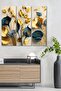 Elegant Flowers Leaves 3 Piece MDF Wall Art - 3