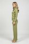 Limited Edition Slim Fit Scuba Green Jacket Ribbed Pants Set with Elastic Waist - 4