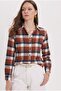 Women's Oversized Wide Cut Lumberjack Plaid Shirt - 6