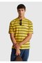 Unisex Yellow 100% Cotton Relaxed Fit Striped Stranger Things T-Shirt - 3