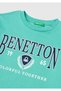Boy's blue-green long-sleeve t-shirt with logo on the front Printed bicycle collar - 3