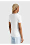 Women's White 100% Cotton V-Neck Basic T-Shirt - 3