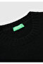 Men's Black Wool Blend Crew Neck Sweater with Embroidered Logo on the Front - 7