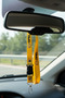 Opel Logo Yellow Car Mirror Hanger & Mirror Lanyard with Keychain |   Stylish Car Interior Decoration and Gift Accessory - 3