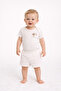 Jacquard Embroidered Snap Fastener Body Shorts Set
