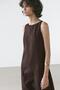 Keten halter midi elbise - 2