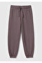 Girl's Anthracite Sweatpants With Drawstring And Elastic Cuffs