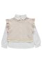 6-9 Years Old Set with Ruffled Hem - Beige - 3