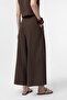 Brown Linen Blended Women's Culotte Trousers - 4