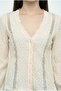 V-Neck Textured Shirt Beige - 2