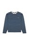 Panda Long Sleeve Striped T-Shirt - Navy Blue / Ecru