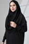 Namaz Dress Black One Piece Self Hijab Cuffed Sandy Knitted - 7