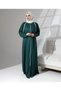 Full Length Zipper Closure Denier Casual Oversize Prayer Ferace - Green - 8