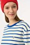 Panda Heavyweight Striped Long Sleeve T-Shirt - Blue/Ecru - 3