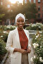 Cross Corded Fabric Combed Cotton Cream Ready-To-Wear Turban Hijab Pool Cap Suitable for Medical Use - 7