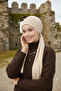Corded Fabric Combed Cotton Binding Beige Ready-To-Wear Turban Hijab Bonnet Suitable for Medical Use - 7