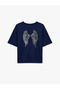 Comfortable Fit Short Sleeve Crew Neck T-Shirt with Stone Detail on the Back - 4