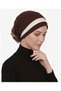 Layered Back Organza Rose Brown-Beige Ready-To-Wear Turban Hijab Bonnet Suitable for Medical Use - 3