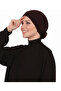 Layered Brown Instant Turban Hijab with Organza Roses on the Back, Suitable for Medical Use - 3