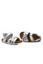 Ellison Single Velcro Leather Girl's Sandals Silver - 5