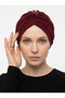 Crystal Tulle Lined Burgundy Ready-made Hijab Hijab Evening Dress Bonnet - 2