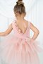 Powder Pink Girl's Puffy Ballerina Dress with Floral Details - April 23 Show Dress