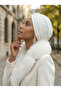 Design Tulle Crystal Stone Embroidered Double Sided Lined Ecru Ready Scarf Hijab Evening Dress Bonnet - 7