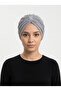 Design Tulle Crystal Stone Embroidered Double Sided Lined Gray Ready Turban Hijab Evening Dress Bonnet - 3