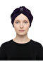 Design Tulle Crystal Stone Embroidered Double Sided Lined Purple Ready Made Hijab Hijab Evening Dress Bonnet - 2