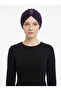 Design Tulle Crystal Stone Embroidered Double Sided Lined Purple Ready Made Hijab Hijab Evening Dress Bonnet - 3