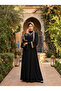 Specially Designed Black Gold Armored Lined Ready-made Hijab Hijab Evening Dress Bonnet - 8