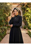 Specially Designed Black Gold Armored Lined Ready-made Hijab Hijab Evening Dress Bonnet - 7