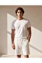 Men Ivory Jacquard Lounge Shorts - 3