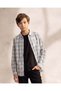 Senior Boys White Check Seersucker Shirt With Inner T-Shirt Set