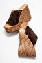 Harvey Women's Genuine Leather Wedge Heel Slipper Brown Suede - 5