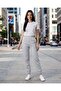 Women Mid-Grey Elasticated Hem Cotton Terry Jog Pant - 5